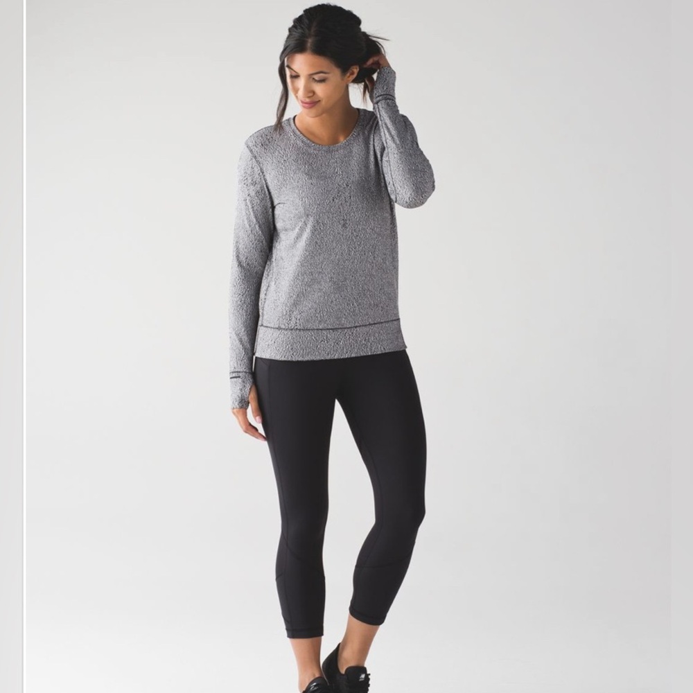 Lululemon Rush Hour Long Sleeve Size 6 Running Luon Spray Jacquard White Black